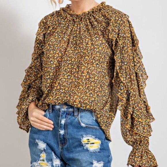 #11 - ANNA - FLORAL PRINTED CHIFFON BLOUSE - Picture 6 of 6